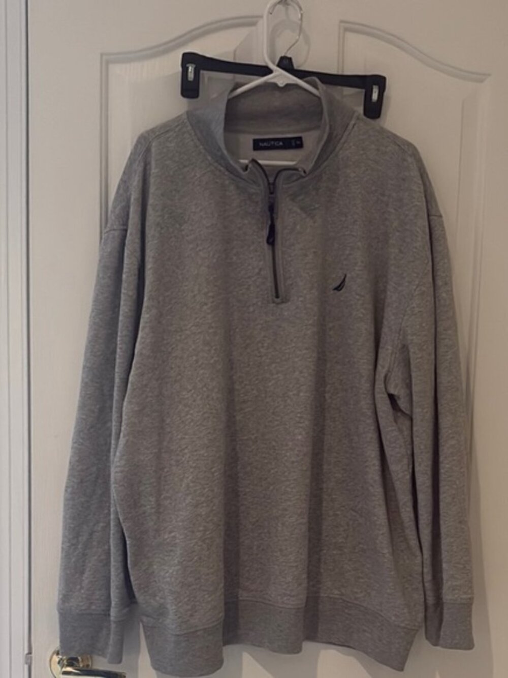 Nautica Gray Zip Up Sweater Soft Knit Casual